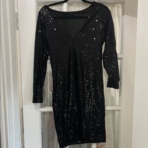 Elegant Black Sequin Dress